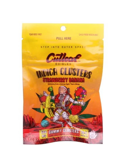 Cutleaf Strawberry Banana Indica Gummy Clusters 600mg