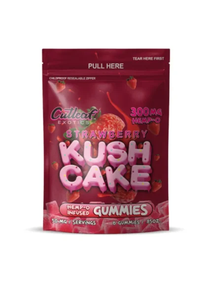 Cutleaf Strawberry Kush Cake Exotics Hemp-O Gummies 300mg