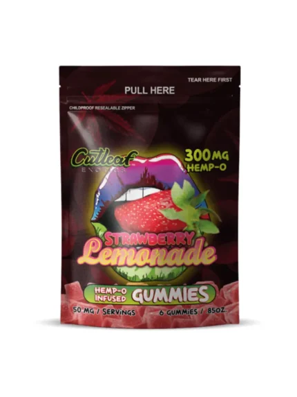 Cutleaf Strawberry Lemonade Exotics Hemp-O Gummies 300mg