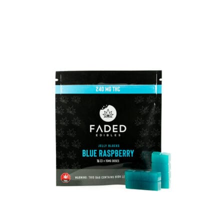 Faded Cannabis Blue Raspberry Jelly Blocks