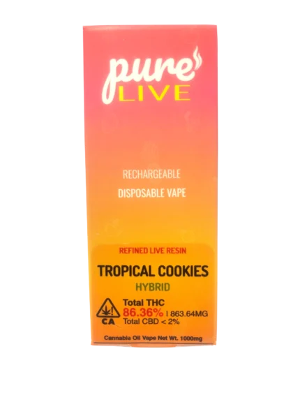 Pure Live Full Spectrum Refined Live Resin 1G Disposable Vape - Tropical Cookies