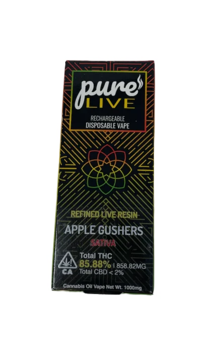 Pure Live Full Spectrum Refined Live Resin 1G Disposable Vape - Apple Gushers